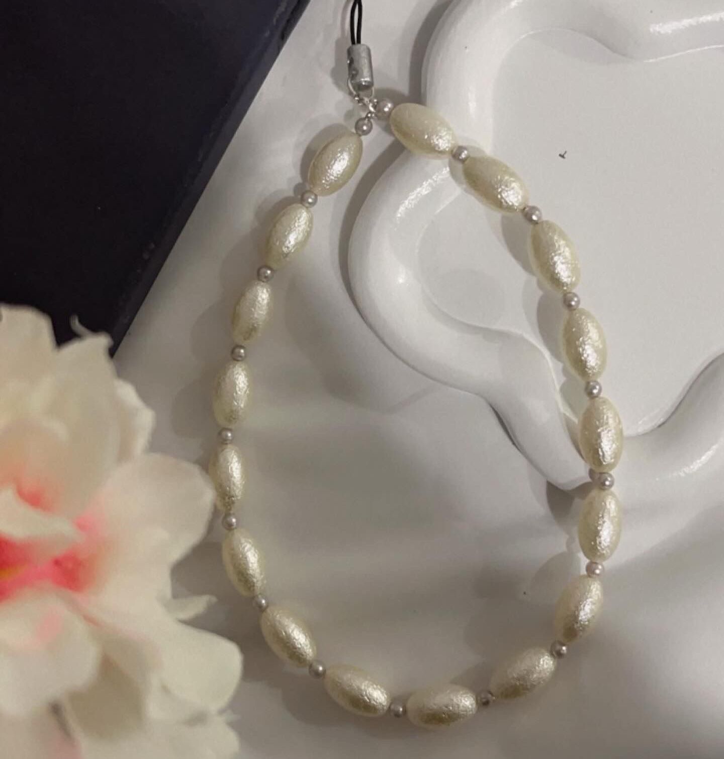 Ivory Bloom Phone Charm